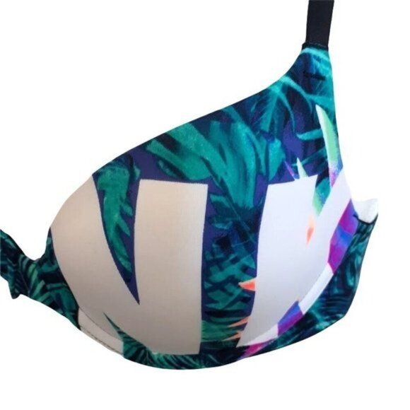 PINK Victoria's Secret Wear Everywhere Push-Up Bra Tropical Print 32C - Picture 3 of 7
